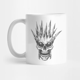 Horror Skull in Sharp Bone Crown Engraving Tattoo Mug